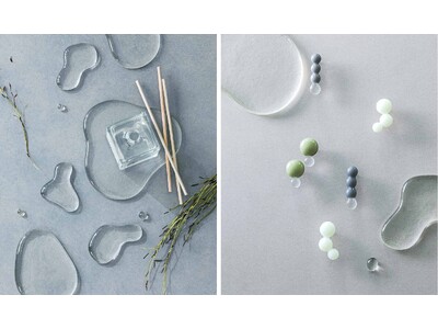 キルンワーク作家etrak glassさんと作った「水がこぼれたみたいなガラストレイ」と「ガラスの粒のイヤアクセ」がフェリシモ「SeeMONO」から新登場