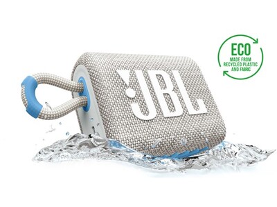 大人気シリーズよりリサイクル素材を採用したエコな新色が登場！ 機能性はそのままに本体からパッケージまで環境に配慮したポータブルBluetoothスピーカー「JBL GO3 ECO」新発売