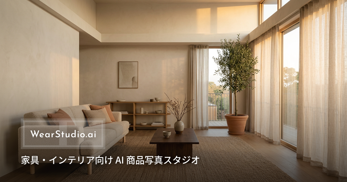 家具・インテリアの”生活シーン”写真をAIで内製化–「WearStudio.AI」が撮影スタジオ・モデル手配不要の商品画像生成機能を提供開始