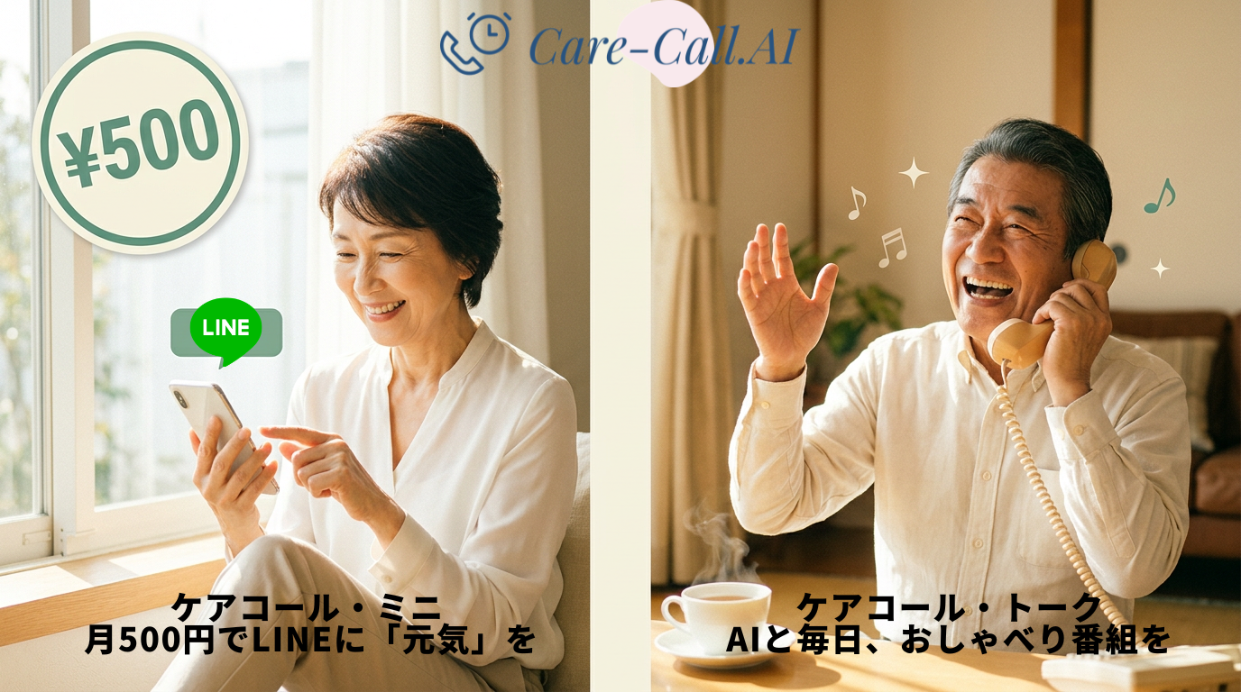 AI見守り「Care-Call.AI」、月500円のLINE『ケアコール・ミニ…
