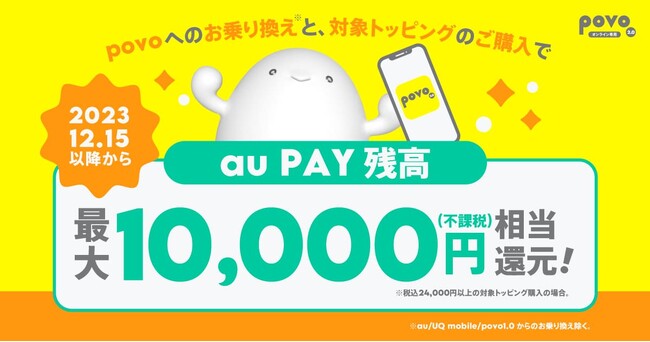 povo2.0AЂ芷ƃf[^gbsOwōő10,000~Ҍ̃Ly[J