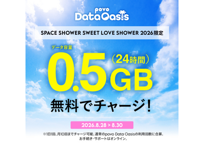 povo�A�f�[�^�������ł��炦��upovo Data Oasis�v���uSWEET LOVE SHOWER�v�������5�{�ɑ���