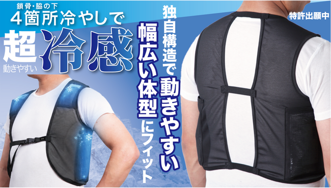 どんな体型でもフィットする独自構造の保冷ベスト・熱中症対策「オールフィットセパクール」新発売！
