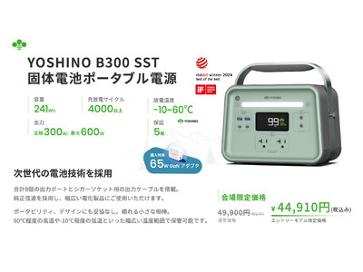 【YOSHINO】世界初※固体電池採用のポータブル電源、ヨシノパワーが新製品も試せるポップアップストアを原宿にて開催！