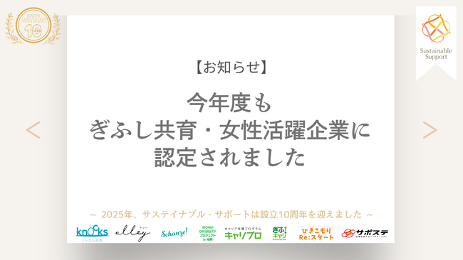 ぎふし共育・女性活躍企業に認定されました