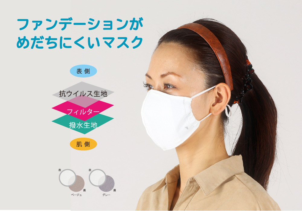 “マスクにメイクが付いて困った“小さなストレスを解消　特殊加工とカラー生地でメイク移り対策