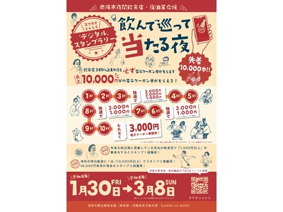 「飲んで、巡って、当たる夜！」南陽市の夜を楽しもう！デジタルスタンプラリーで市内飲食店と宿泊施設を応援