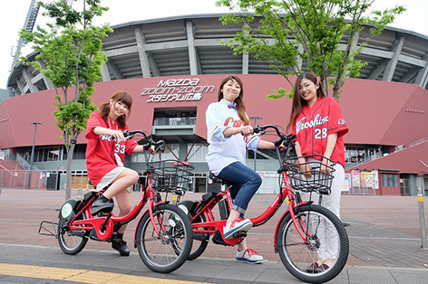 ドコモ・バイクシェアが広島市で運営する「ぴーすくる」の年間利用回数が100万回を突破しました