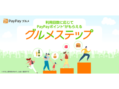 【PayPayグルメ】利用回数に応じて「PayPayポイント」がもっともらえる「グルメステップ」を本日より提供開始