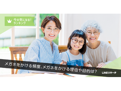 【LINEリサーチ】メガネをかける頻度は「ほぼ毎日」が約6割！年代が上がるほど割合が高くなる傾向