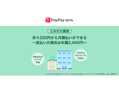 【PayPayほけん】PayPayから加入できる賃貸火災保険「これだけ賃貸」の提供を開始