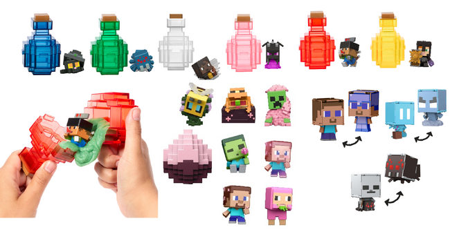 マインクラフト公式グッズ 夏にぴったりの“ひんやり“バズる？！フィギュア水を入れてスライムを作ってミニフィギュアが現れる「ポーションで発掘！ミニフィギュアアソート」も登場！