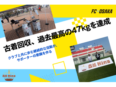 FC大阪のホームゲームで「古着回収」、過去最高の47kgを達成！