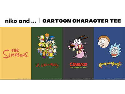 ポップでシュールな世界観！「niko and ...」が“CARTOON CHARACTER Tee”と題して、人気作品を落とし込んだTシャツ全10種類を7月17日（金）より発売