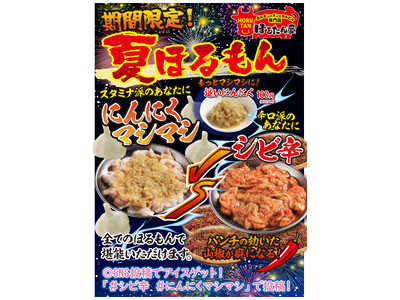 この夏、ほるたん屋が本気を出す!超満足の「MEGAフェア」×「夏のホルモン」W開催!