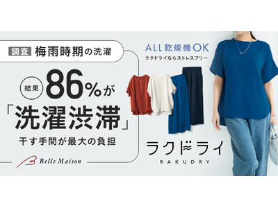 【梅雨時期の洗濯に関する意識調査】30代～50代女性の86％が洗濯物が滞る「洗濯渋滞」を経験！6割超が「干す手間」に負担を感じることが明らかに