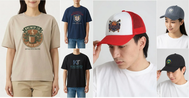 日本製Tシャツ3型と多用途キャップ3型を新発売