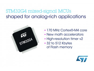 次世代デジタル・パワー・アプリケーションの性能・効率・セキュリティを向上させるSTM32G4マイコンを発表