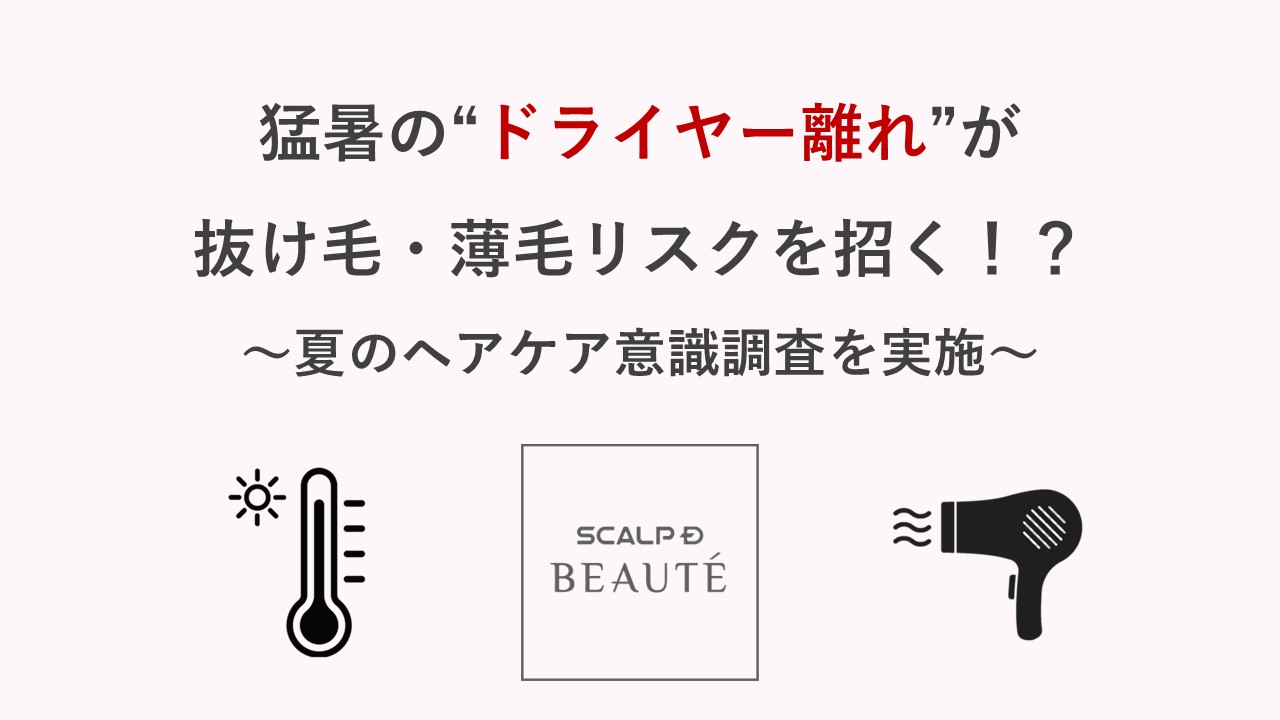 ～夏のヘアケアに関する意識調査を実施～「暑くてドライヤーを使わない」更年期のホットフラッシュも影響 猛暑の“ドライヤー離れ”が抜け毛・薄毛のリスクを招く！？