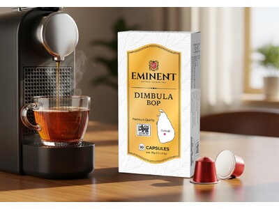 スリランカ紅茶ブランド「EMINENT」、FOODEX JAPAN 2026に出展。カプセル式コーヒーマシンで楽しむセイロンティーを展示