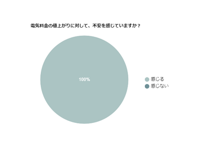 【電気の意識調査】電気料金の値上げについて100％が「不安」と回答