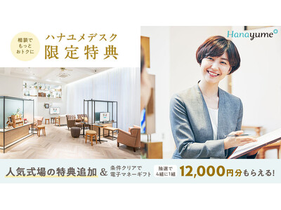 結婚式場情報サイト『Hanayume（ハナユメ）』が『ハナユメデスク限定特典』をリリース
