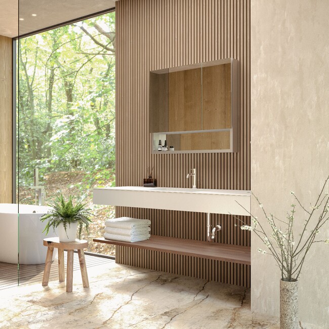 【住宅設備機器ブランドCrafree】壁に浮かぶ洗面台「Lavitas(ラヴィタス)」に壁付け水栓モデルが登場。72通りの組み合わせでオーダーメイド感覚の洗面空間を実現。