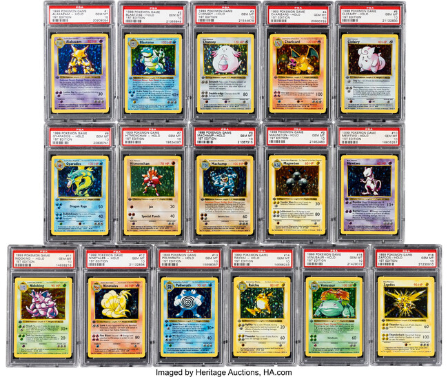 第三者鑑定で最高評価の初期ポケモンカード全102枚セットが121万米ドル