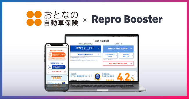 Repro、「Repro Booster」による「おとなの自動車保険」のサイトスピード改善成果を発表