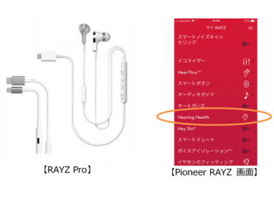 RAYZシリーズイヤホンと連動する「Pioneer RAYZ」 の新技術開発のお知らせ