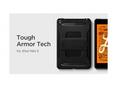 Spigen、No.1の耐衝撃性能を誇るiPad mini 5用ケース「タフ・アーマー テック」に新色ブラック追加