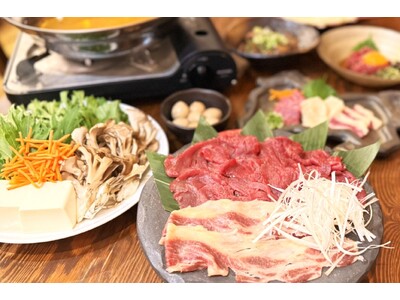 冬の定番鍋を馬肉で！馬肉の旨みが染み渡る冬限定『はりはり鍋コース』提供開始！【大衆馬肉酒場 馬王 堺筋本町店】