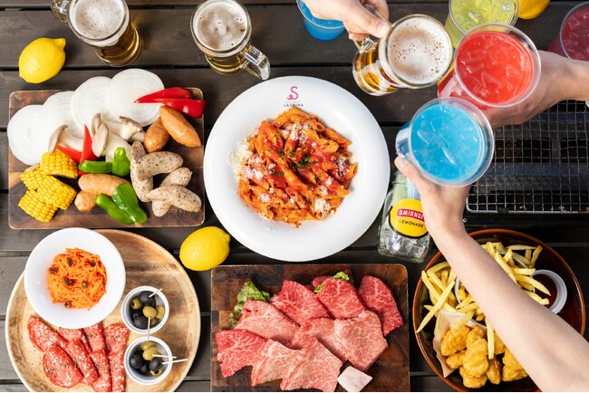 今年はさらにパワーアップ！高崎オーパ7階・屋上テラス【サブリナ ビアガーデン】6月1日よりイタリアンメニューが新登場！上州牛サーロインやピザも加わり、夏のBBQがさらに華やかに