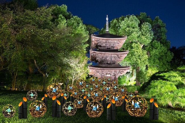 【ホテル椿山荘東京】庭園内に100個の竹まり＆かざぐるまが登場！『涼風(すずかぜ)竹あかり』7月16日（水）よりスタート