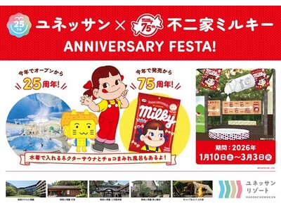 【箱根小涌園ユネッサン】ユネッサン開業25周年 × ミルキー発売75周年　ユネッサン × ミルキー AN...
