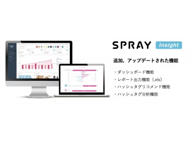 Instagramアカウントの比較・分析ツール「SPRAY Insight」にダッシュボード機能、ハッシュタグリコメンド・分析機能を追加及びアップデート。