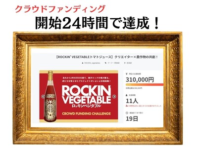 「ロッキンベジタブル(R)︎」プロジェクト。クラウドファンディング 目標額、開始24時間で達成！