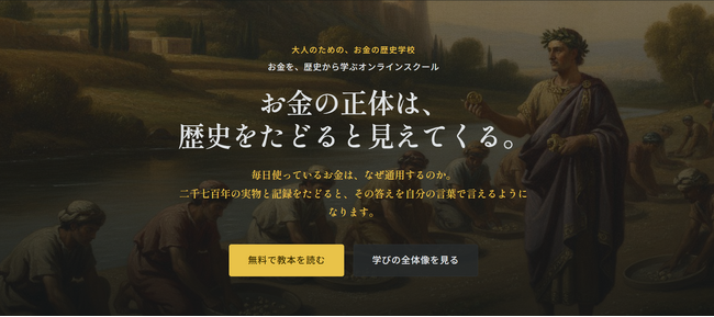 ニュースで見る「お金のなぜ」を、世界史から読み解く。大人のオンラインスクール「NOMISMA SCHOLA」開校。