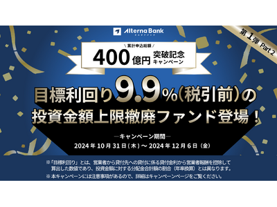 累計ファンド申込総額400億円突破記念キャンペーン (第1弾 Part 2)