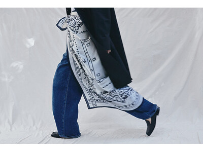 【アッシュプラスエリオトロープ】マニプリ＜コットンシルクストール120＞メドウバンダナの限定色を4月上旬から展開予定