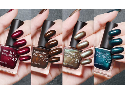 ＜NUMBER POLISH＞ひと塗りで高発色秋の濃密メタリックネイル