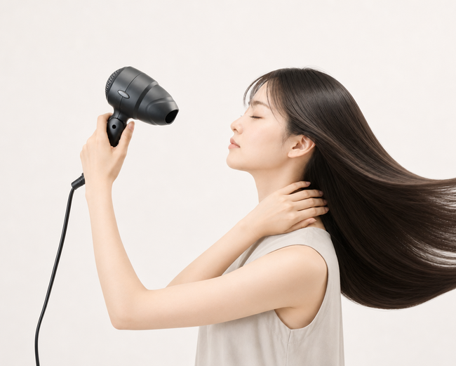 旅行にも、いつもの髪型を。」simplusから、0.4kg・折りたたみ式の速乾