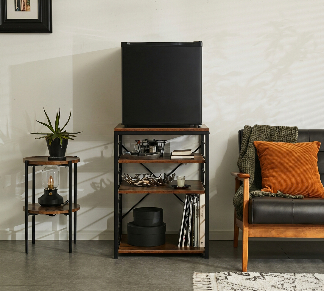 小型冷蔵庫のデッドスペースを収納に。1ドア冷蔵庫対応キッチンラック「VOID …