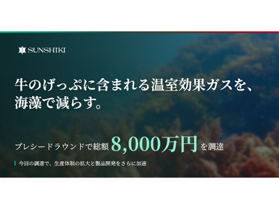 牛のげっぷに含まれる温室効果ガスを、海藻で減らす。サンシキが8000万円を調達