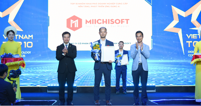 Miichisoft、2025年ベトナムデジタルテクノロジー企業トップ10で「AIプラットフォーム・アプリ開発分野のトップ10」に選出