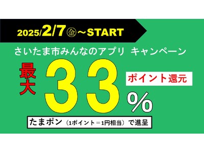 最大33％！さいたま市みんなのアプリ ポイント還元キャンペーンを実施します（2月7日スタート）