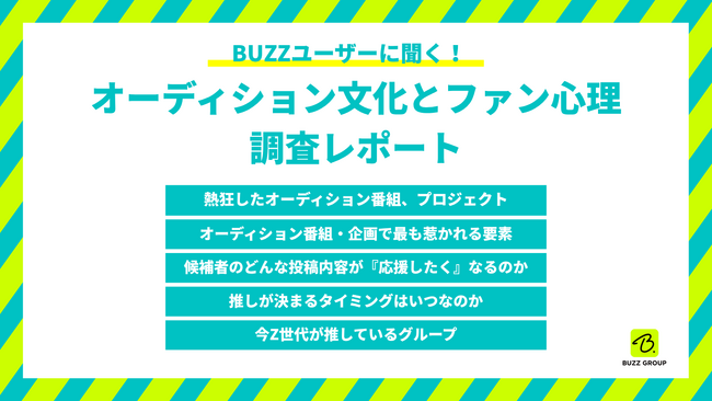 「成長の過程」に熱狂する時代!? BUZZユーザー133名に聞いた「オーディション文化とファン心理」調査レポート