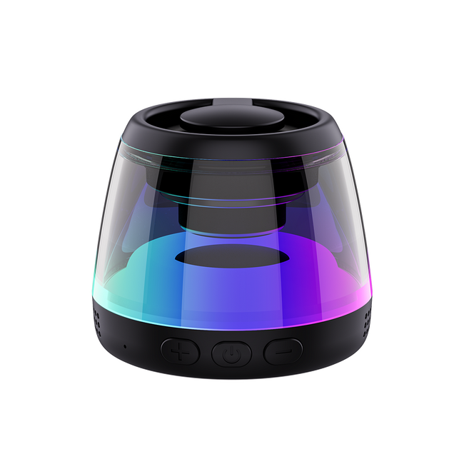 クリアボディが光る！マグネットでスマホの背面にもピタッと吸着　ゲオ限定『Bluetoothマグネットスピーカーmini』を発売