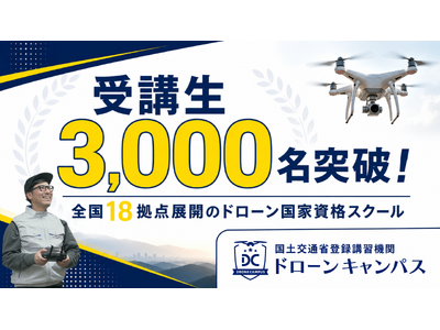 【1泊2日で国家資格取得を目指す】合格率91.6%×受講生3,000名突破！合宿型ドローンスクール「ドローンキャンパス」
