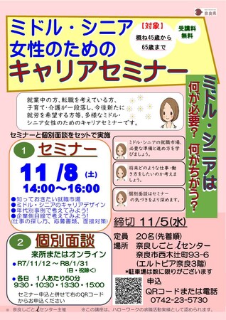 ミドル・シニア女性のためのキャリアセミナー